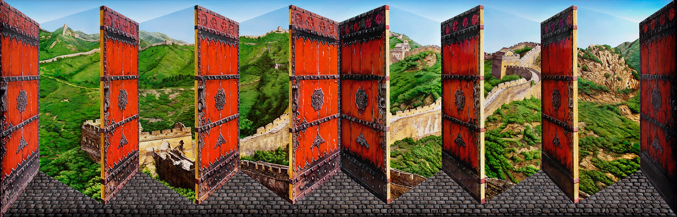 Doors to the Great Wall <p>2016 | 75 x 230 x 15 cm / 29½ x 90½ x 5⅞ in</p>
