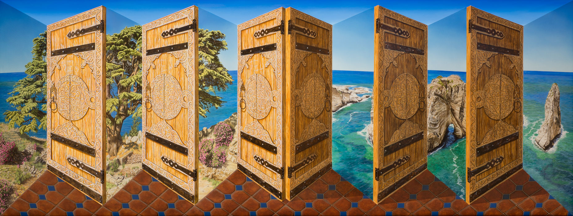 The Lebanon out of Doors <p>2013 | 89.5 X 207 X 21 cm / 35¼ x 81½ x 8¼ in</p>
